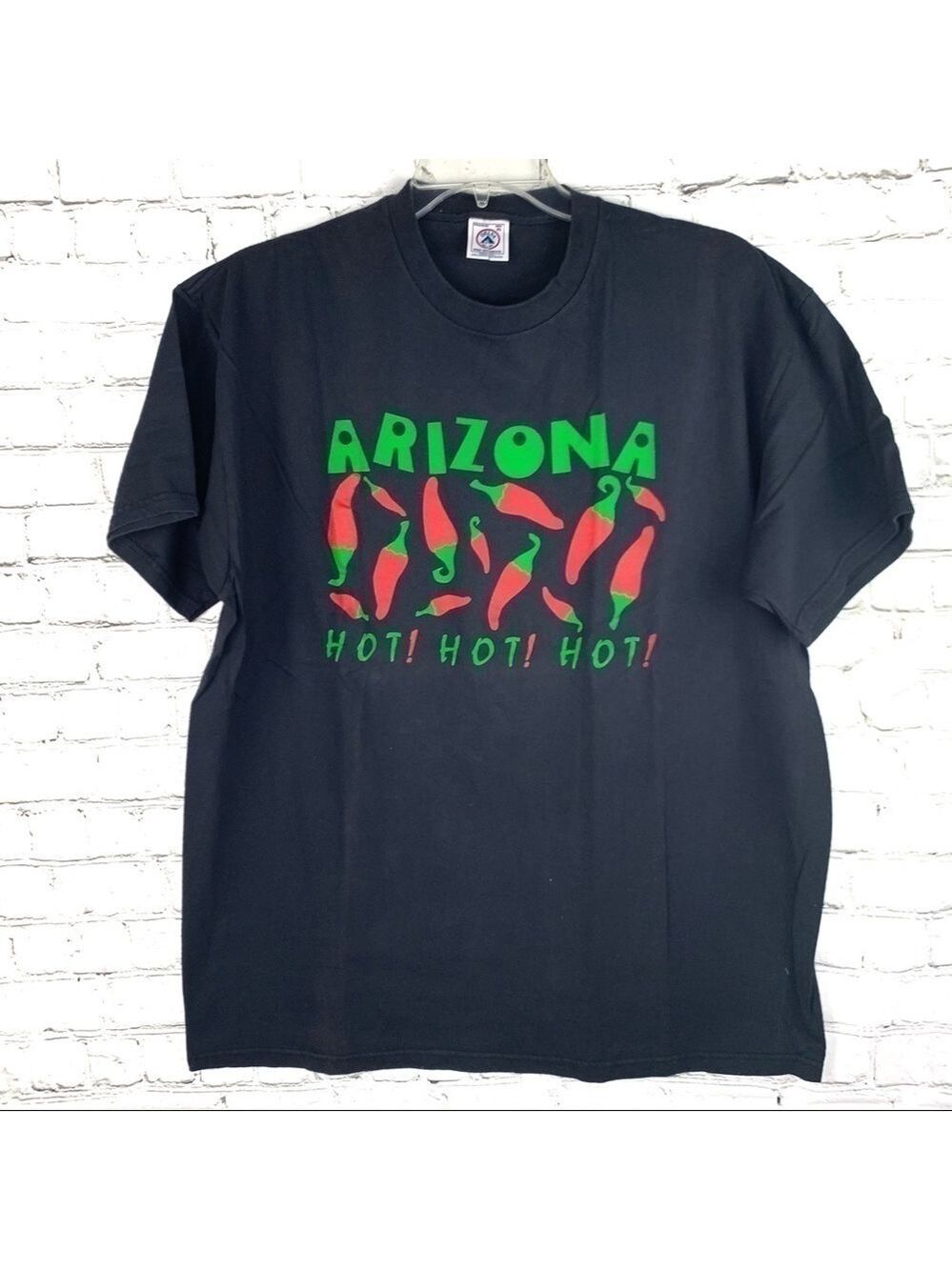 Vintage Arizona Black Tee with Green and Red Chili Graphic